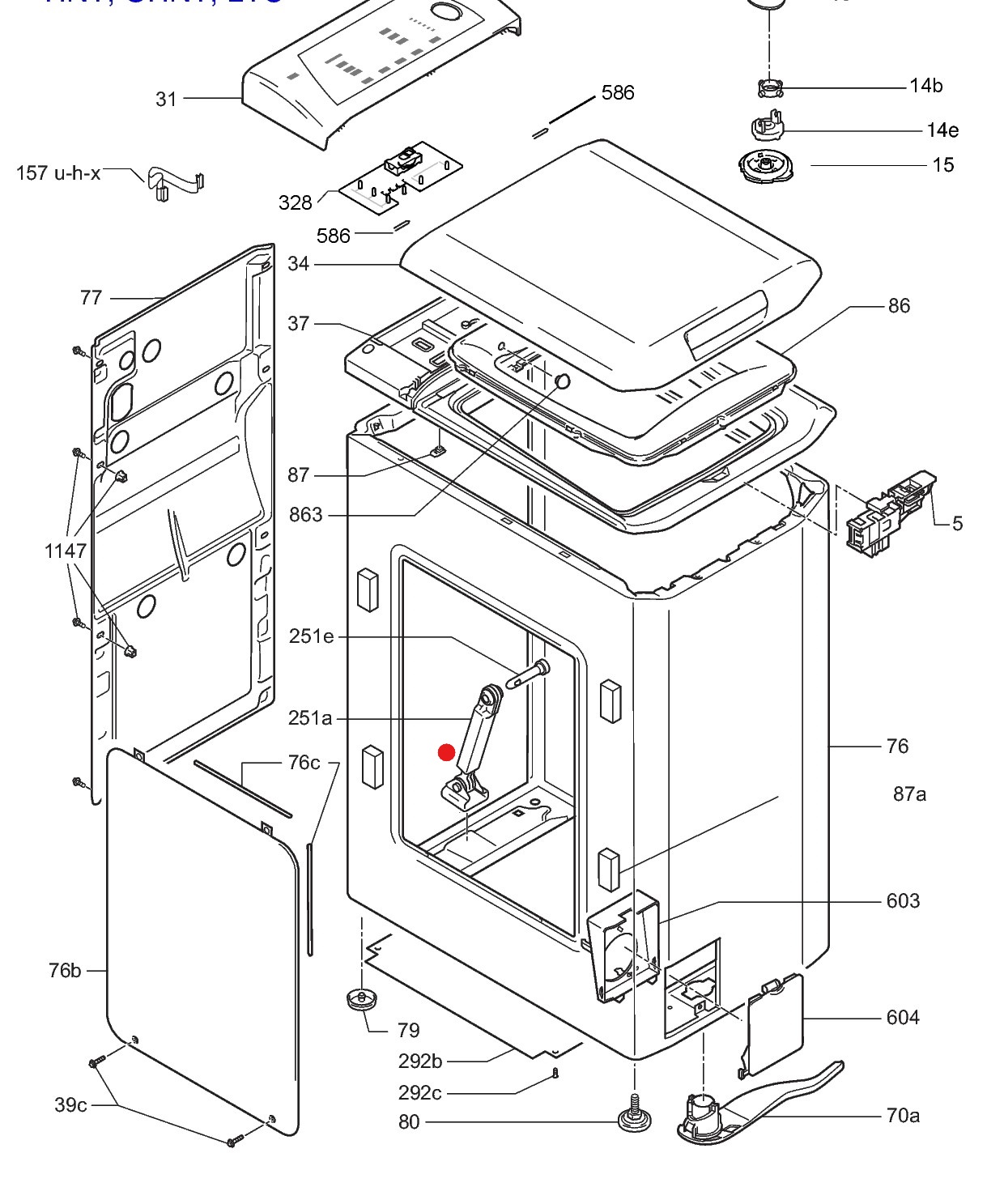 Амортисьор за пералня CANDY, Electrolux, Zanussi 100N 185mm / 265mm Ф11+Ф11 - изображение 3